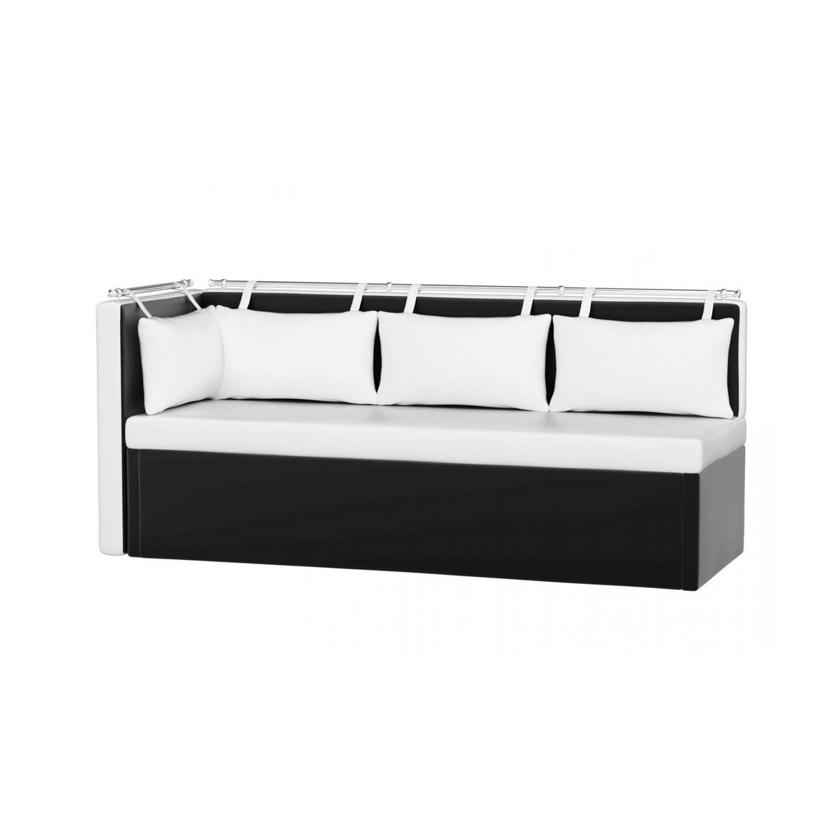 Кухонный диван Метро со спальным местом экокожа цвет Черный/Белый
