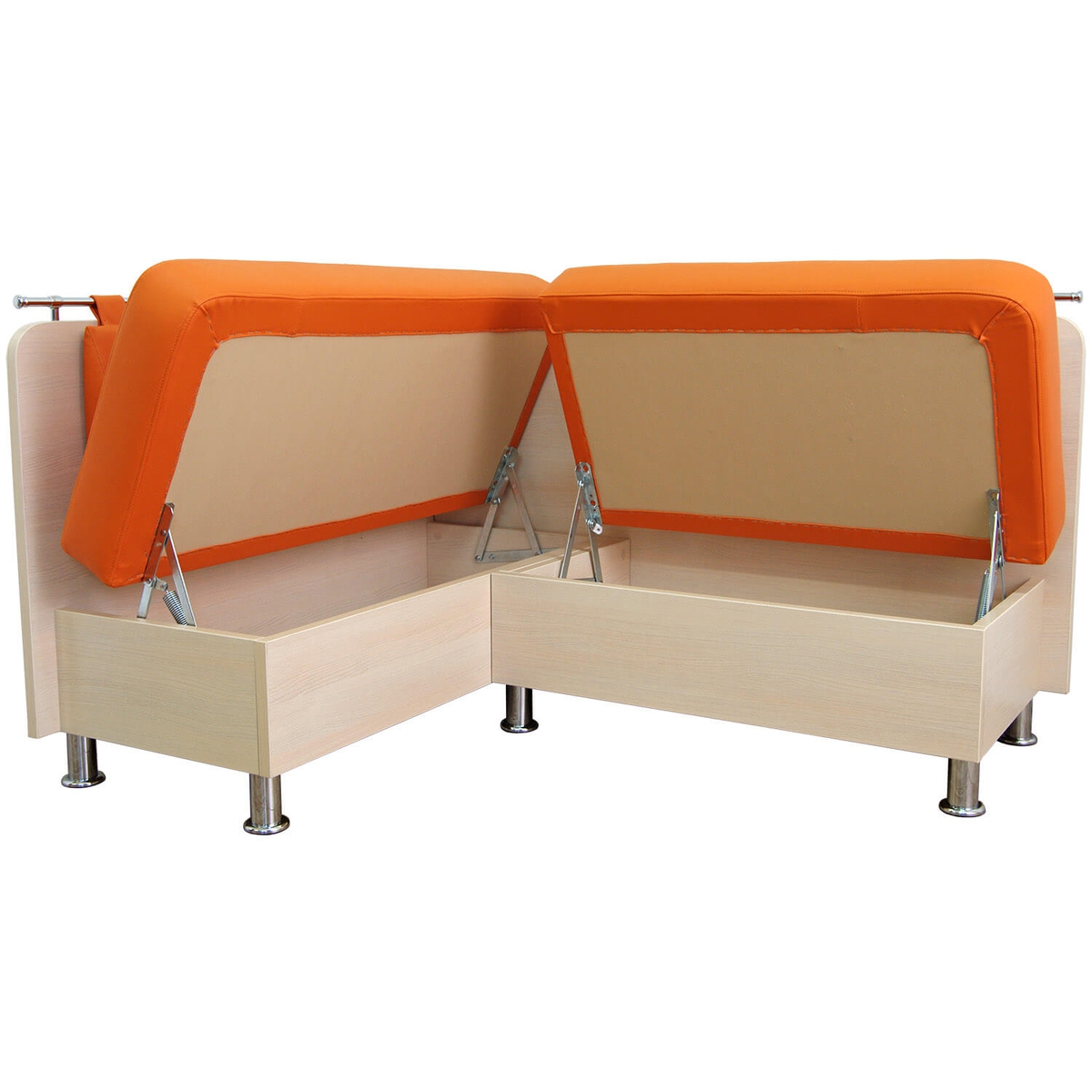 Кухонный угловой диван Сюрприз ДС 20 с ящиками обивка экокожа NICE 72, корпус: ясень навара.