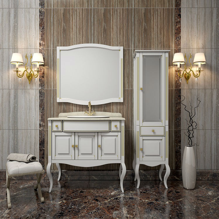 картинка Гарнитур для ванной Лаура 100 белый магазин Мебель Легко