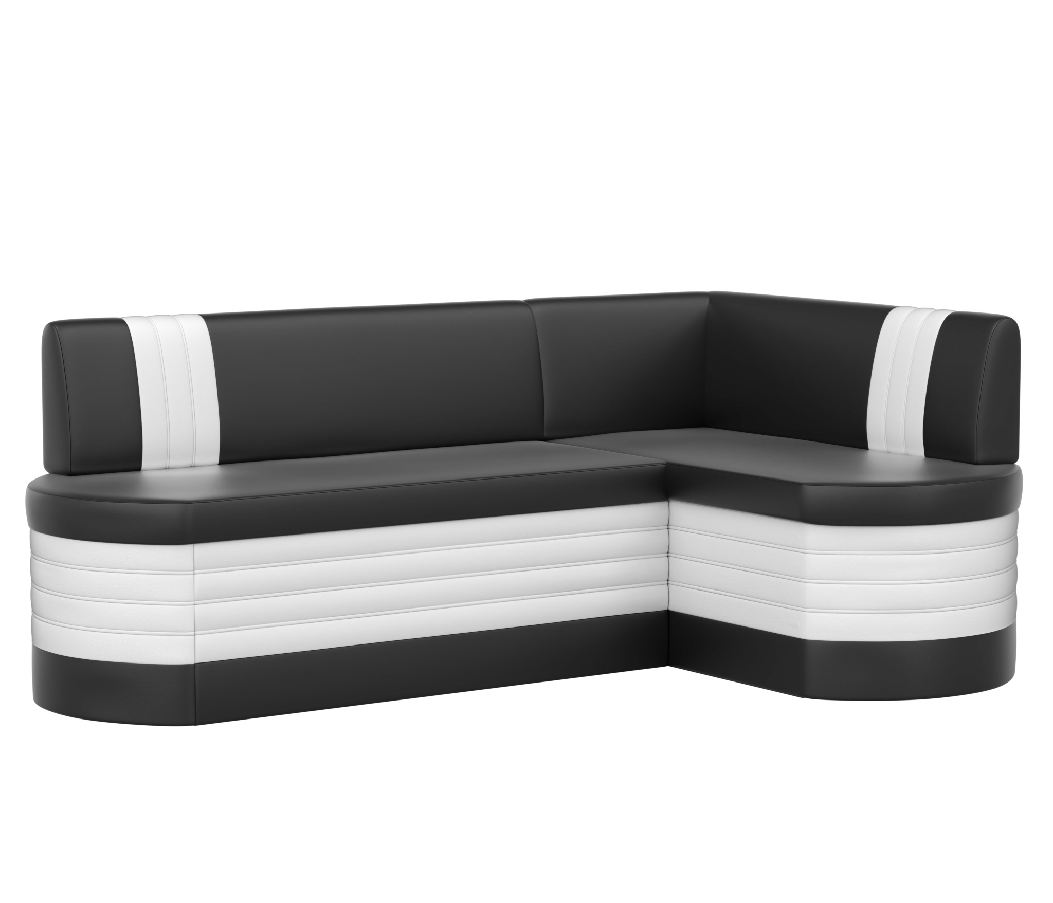 угловой диван Токио эко кожа черный белый.