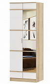 Шкаф 2-х створчатый с зеркалом Сакура глянец